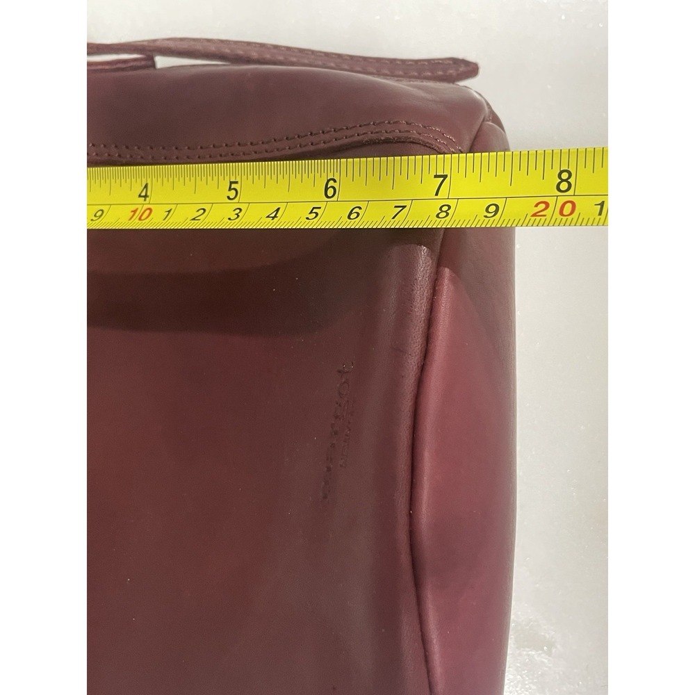 Margot New York Mini Bucket Tote Bag Burgundy Soft Leather Tassel Crossbody - Picture 7 of 8
